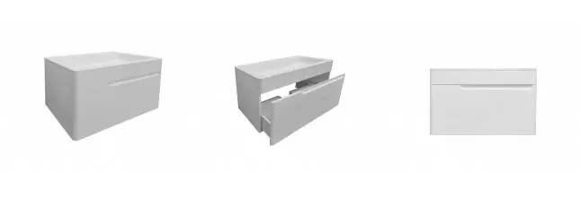 Тумба с раковиной «Эстет» Kare Luxe 80 1 я (Каре Люкс 80/45) подвесная белая