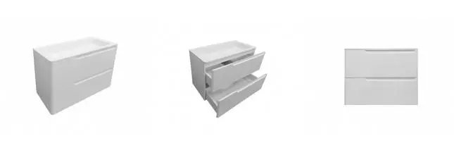 Тумба с раковиной «Эстет» Kare Luxe 80 2 я (Каре Люкс 80/45) подвесная белая