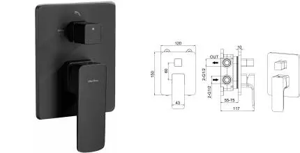 Смеситель для душа «Allen Brau» Infinity 5.21014-31 чёрный матовый