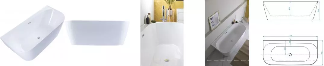 Ванна акриловая «Allen Brau» Priority 3  170/78 с ножками с сифоном белая