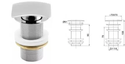 Донный клапан для раковины «Allen Brau» Infinity 5.21025-00 с механизмом Клик-Клак хром