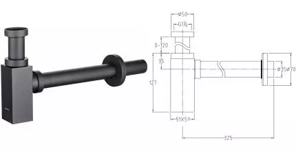 Сифон для раковины «Allen Brau» Infinity 5.21027-31 чёрный матовый