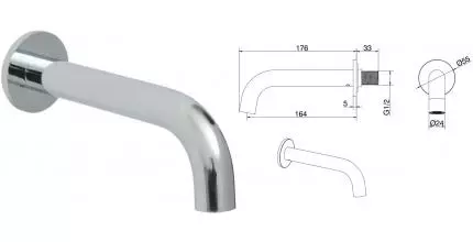 Излив к смесителю «Allen Brau» Priority 5.31018-00 17,6 хром Излив к смесителю «Allen Brau» Priority 5.31018-00 17,6 хром