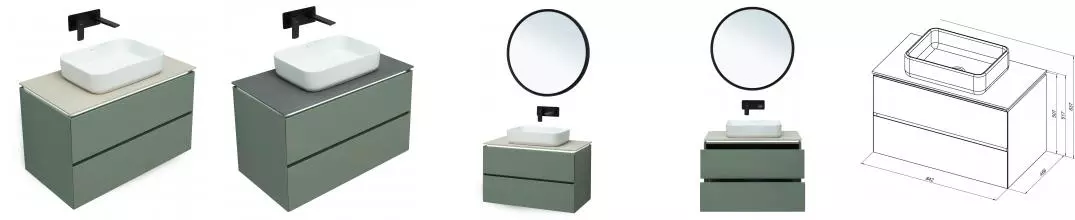 Тумба под раковину «Allen Brau» Infinity 85 подвесная cement grey matt