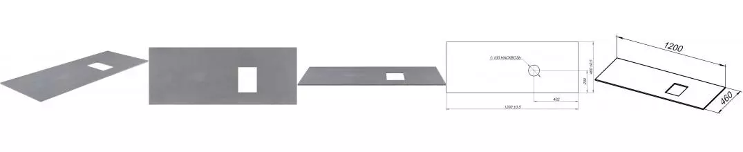 Мебельная столешница «Allen Brau» Infinity 120 R 1.21014.G керамогранит graphite правая