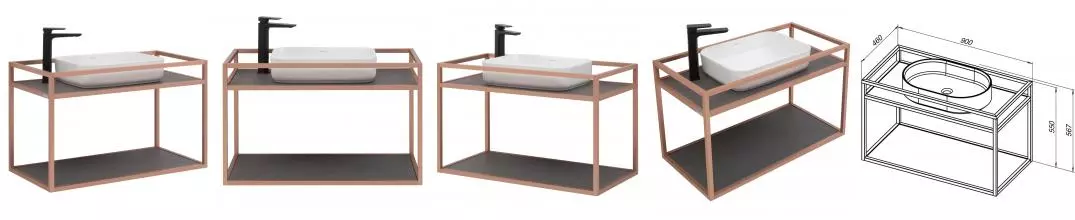 Консоль «Allen Brau» Liberty 90 подвесная медь браш