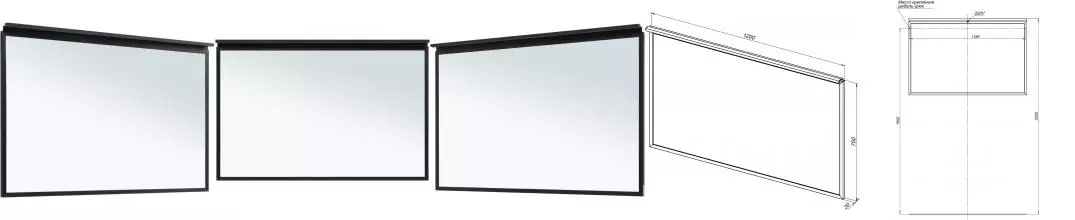 Зеркало «Allen Brau» Priority 120 с подсветкой чёрный браш