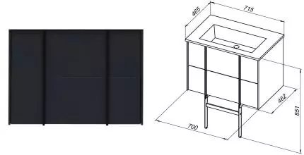 Тумба под раковину «Allen Brau» Reality 70 подвесная anthracite matt