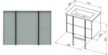 Тумба под раковину «Allen Brau» Reality 70 подвесная papyrus white matt