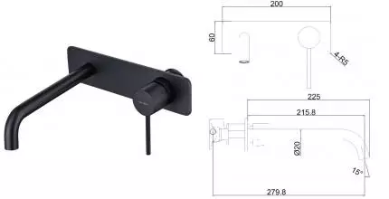 Смеситель для раковины «Allen Brau» Glority 5.51004-31 чёрный матовый