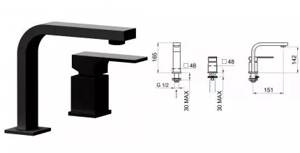 Смеситель для раковины «Remer» Absolute AU57NO чёрный матовый Смеситель для раковины «Remer» Absolute AU57NO чёрный матовый