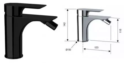 Смеситель для биде «Remer» Infinity I21NO чёрный матовый Смеситель для биде «Remer» Infinity I21NO чёрный матовый