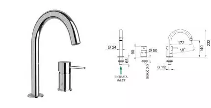 Смеситель для раковины «Remer» X-Style X57 хром