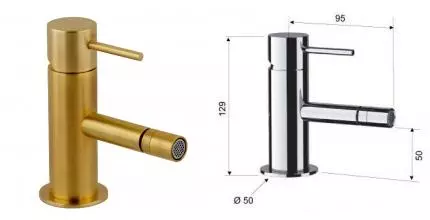 Смеситель для биде «Remer» X-Style X21BG брашированное золото Смеситель для биде «Remer» X-Style X21BG брашированное золото