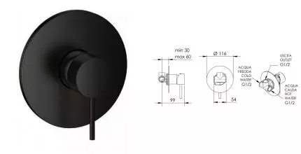 Смеситель для душа «Remer» X-Style X30LCFP брашированный чёрный хром Смеситель для душа «Remer» X-Style X30LCFP брашированный чёрный хром