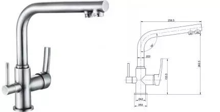 Смеситель для кухни с подключением к фильтру «Tolero» Alicante сатин