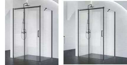 Душевой угол-ограждение «Belbagno» ACQUA-AH-1-150/90-C-NERO 150/90 прозрачный/чёрный без поддона универсальный