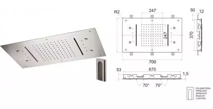Верхний душ «Remer» 357RR7040N2CW хром