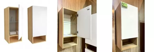 Полу-пенал «Dreja» Perfecto 35 подвесной белый/дуб универсальный Полу-пенал «Dreja» Perfecto 35 подвесной белый/дуб универсальный