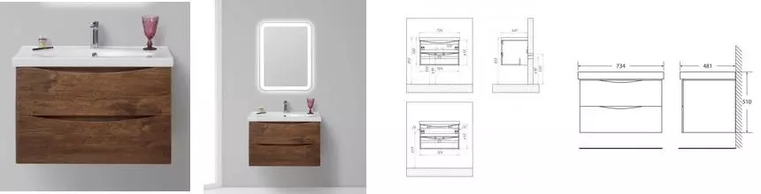 Тумба с раковиной «Belbagno» Fly 70 (BB700-LV-CER-N) подвесная Rovere Moro Тумба с раковиной «Belbagno» Fly 70 (BB700-LV-CER-N) подвесная Rovere Moro