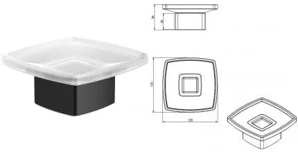 Мыльница «Langberger» Black Edition 11317A-BP на стол чёрная матовая Мыльница «Langberger» Black Edition 11317A-BP на стол чёрная матовая