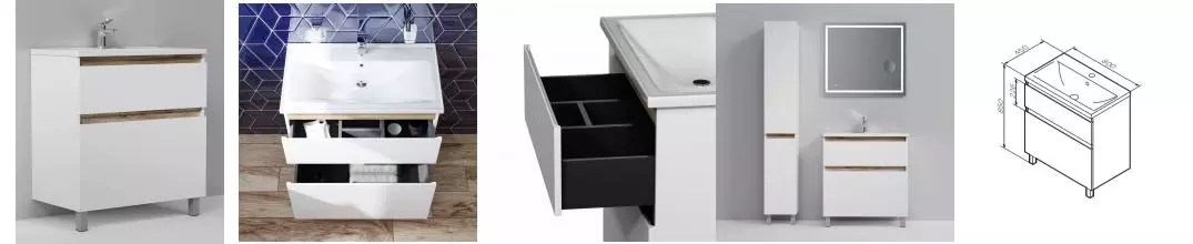 Тумба с раковиной «Am.Pm» X-Joy 80 (X-Joy 80) белая