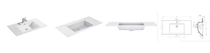 Раковина «Vincea» 100/48 VCB-13100W искусственный камень белая