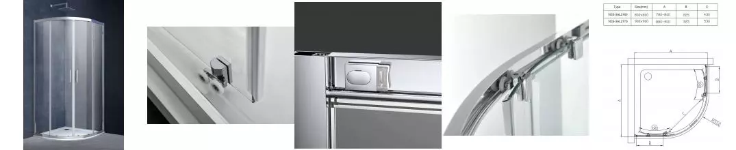 Душевой угол-ограждение «Vincea» Alpha VSQ-3AL900CL 90/90 прозрачный/хром четверть круга без поддона Душевой угол-ограждение «Vincea» Alpha VSQ-3AL900CL 90/90 прозрачный/хром четверть круга без поддона