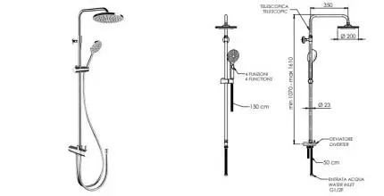 Душевая стойка «Remer» 330A8MPEC20NRA хром Душевая стойка «Remer» 330A8MPEC20NRA хром