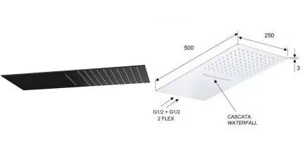 Верхний душ «Remer» 350UFCANOX чёрный матовый Верхний душ «Remer» 350UFCANOX чёрный матовый