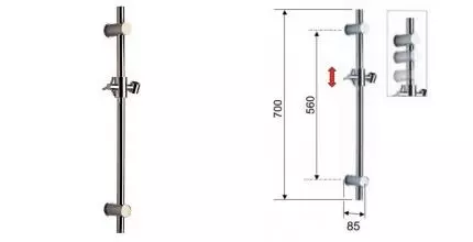 Штанга для душа «Remer» 317GNP брашированный никель Штанга для душа «Remer» 317GNP брашированный никель