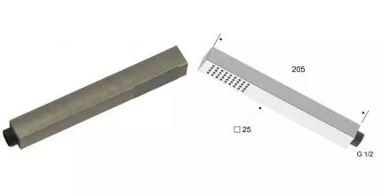 Ручная лейка «Remer» 317SSNPOX никель шлифованный