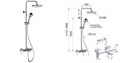 Душевая система «Remer» Class Line L34AMD25 хром