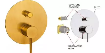 Внешняя часть смесителя «Remer» X-Style X09KBBG брашированное золото