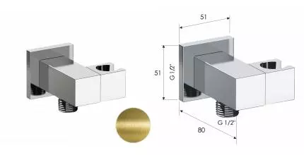 Подключение для душевого шланга «Remer» 337SVO с держателем для лейки бронза Подключение для душевого шланга «Remer» 337SVO с держателем для лейки бронза