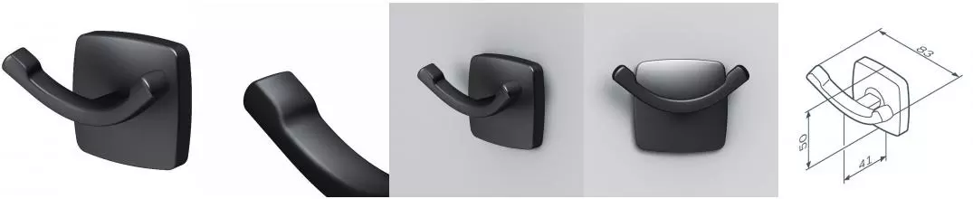 Двойной крючок «Am.Pm» Gem A9035622 на стену чёрный Двойной крючок «Am.Pm» Gem A9035622 на стену чёрный