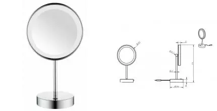 Косметическое зеркало «Art&Max» AM-M-062-CR на стол хром