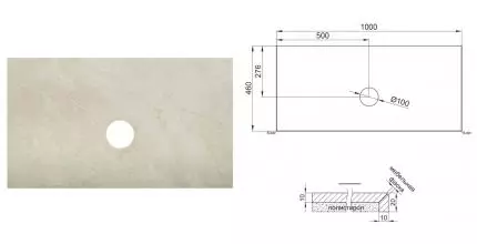 Мебельная столешница «Belbagno» KEP-100-MCO-W0 керамогранит Marmo Crema Opaco Мебельная столешница «Belbagno» KEP-100-MCO-W0 керамогранит Marmo Crema Opaco