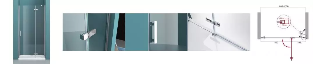 Душевая дверь «Belbagno» KRAFT-B-12-60/40-C-Cr-R 100/195 прозрачная/хром правая Душевая дверь «Belbagno» KRAFT-B-12-60/40-C-Cr-R 100/195 прозрачная/хром правая