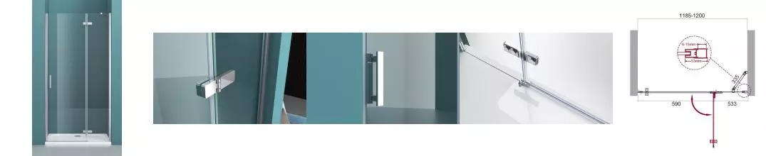Душевая дверь «Belbagno» KRAFT-B-12-60/60-C-Cr-R 120/195 прозрачная/хром правая Душевая дверь «Belbagno» KRAFT-B-12-60/60-C-Cr-R 120/195 прозрачная/хром правая