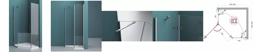 Душевой угол-ограждение «Belbagno» KRAFT-P-1-100-C-Cr-L 100/100 прозрачный/хром многоугольный без поддона левый Душевой угол-ограждение «Belbagno» KRAFT-P-1-100-C-Cr-L 100/100 прозрачный/хром многоугольный без поддона левый