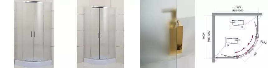 Душевой угол-ограждение «Belbagno» UNO-195-R-2-100-P-Cr 100/100 матовый/хром четверть круга без поддона универсальный Душевой угол-ограждение «Belbagno» UNO-195-R-2-100-P-Cr 100/100 матовый/хром четверть круга без поддона универсальный