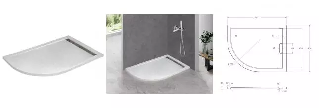 Душевой поддон «Cezares» TRAY-AS-RH-100/80-30-W-R 100/80 низкий из литьевого мрамора прямоугольно-асимметричный без сифона белый правый Душевой поддон «Cezares» TRAY-AS-RH-100/80-30-W-R 100/80 низкий из литьевого мрамора прямоугольно-асимметричный без сифона белый правый