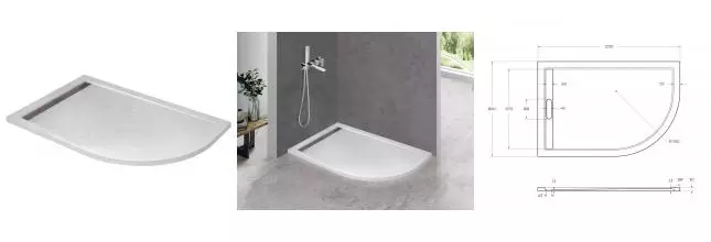 Душевой поддон «Cezares» TRAY-AS-RH-120/80-30-W-L 120/80 низкий из литьевого мрамора прямоугольно-асимметричный без сифона белый левый Душевой поддон «Cezares» TRAY-AS-RH-120/80-30-W-L 120/80 низкий из литьевого мрамора прямоугольно-асимметричный без сифона белый левый