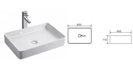 Раковина «Koller Pool» Kvadro 60 KR-0600-WB фарфоровая белая Раковина «Koller Pool» Kvadro 60 KR-0600-WB фарфоровая белая