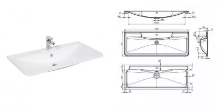Раковина «Belbagno» 120/45 BB1200/455-LV-MR-ALR искусственный камень белая Раковина «Belbagno» 120/45 BB1200/455-LV-MR-ALR искусственный камень белая