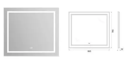Зеркало «Belbagno» Spc-Kraft 88 с подсветкой белое