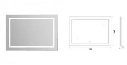 Зеркало «Belbagno» Spc-Kraft 98 с подсветкой белое