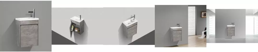 Тумба с раковиной «Belbagno» Pietra mini 46 (BB-460-PM-LVB) подвесная Stucco Cemento левая Тумба с раковиной «Belbagno» Pietra mini 46 (BB-460-PM-LVB) подвесная Stucco Cemento левая