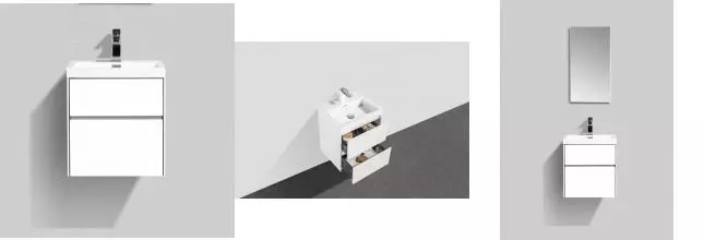 Тумба с раковиной «Belbagno» Pietra mini 50AS (BB-500-PM-LVB) подвесная Bianco Lucido